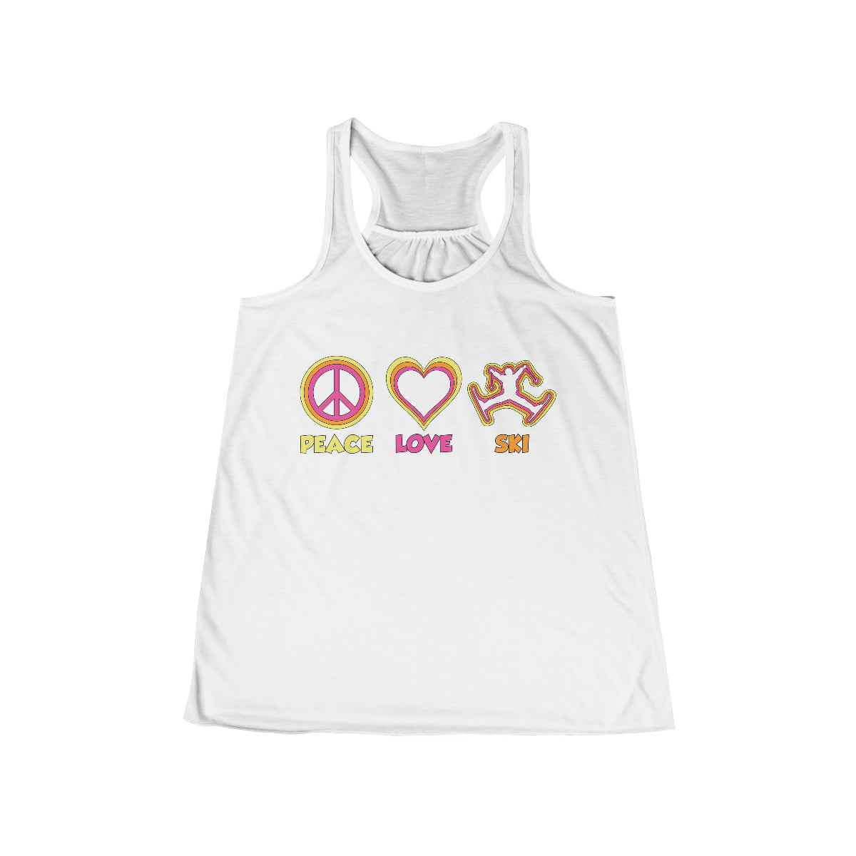 Peace Love Ski Racerback Tank