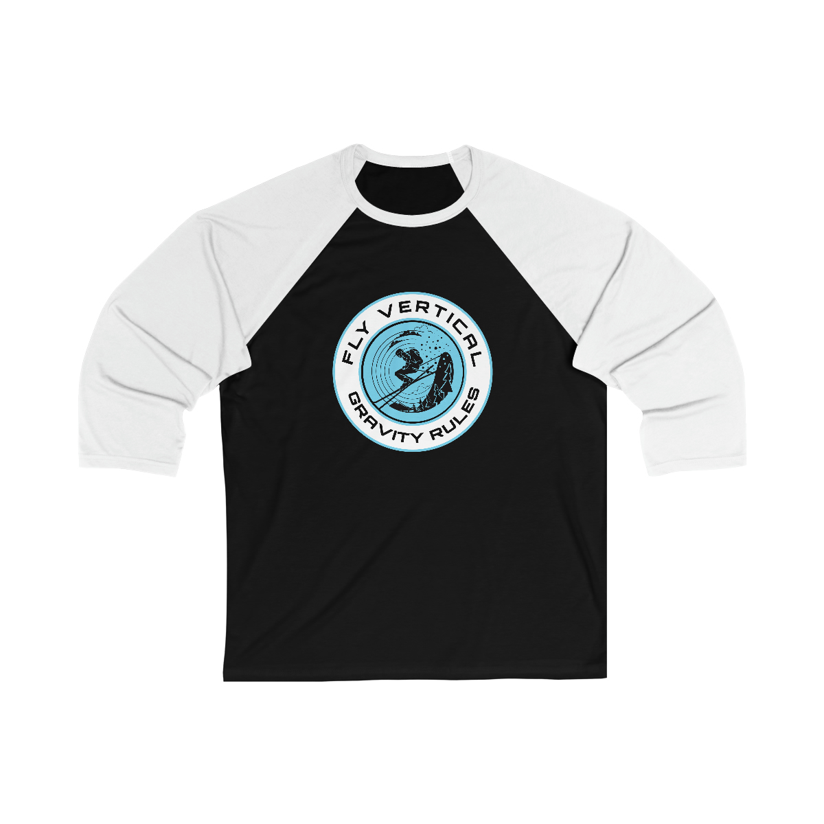 Gravity Rules Ski 3/4 Sleeve Baseball Tee