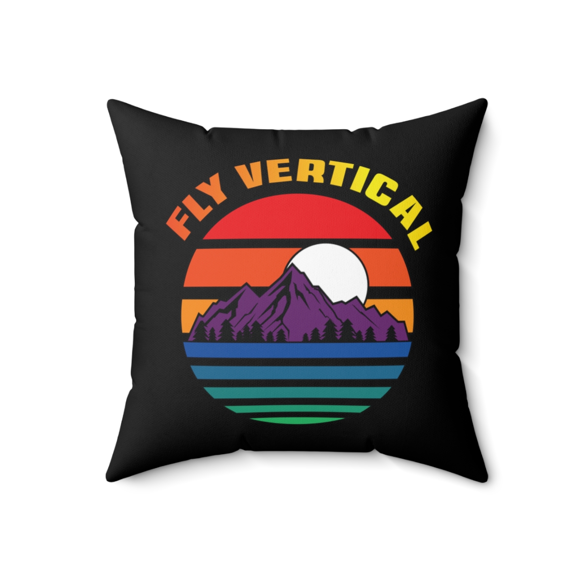 Rainbow Moonlight Black Pillow