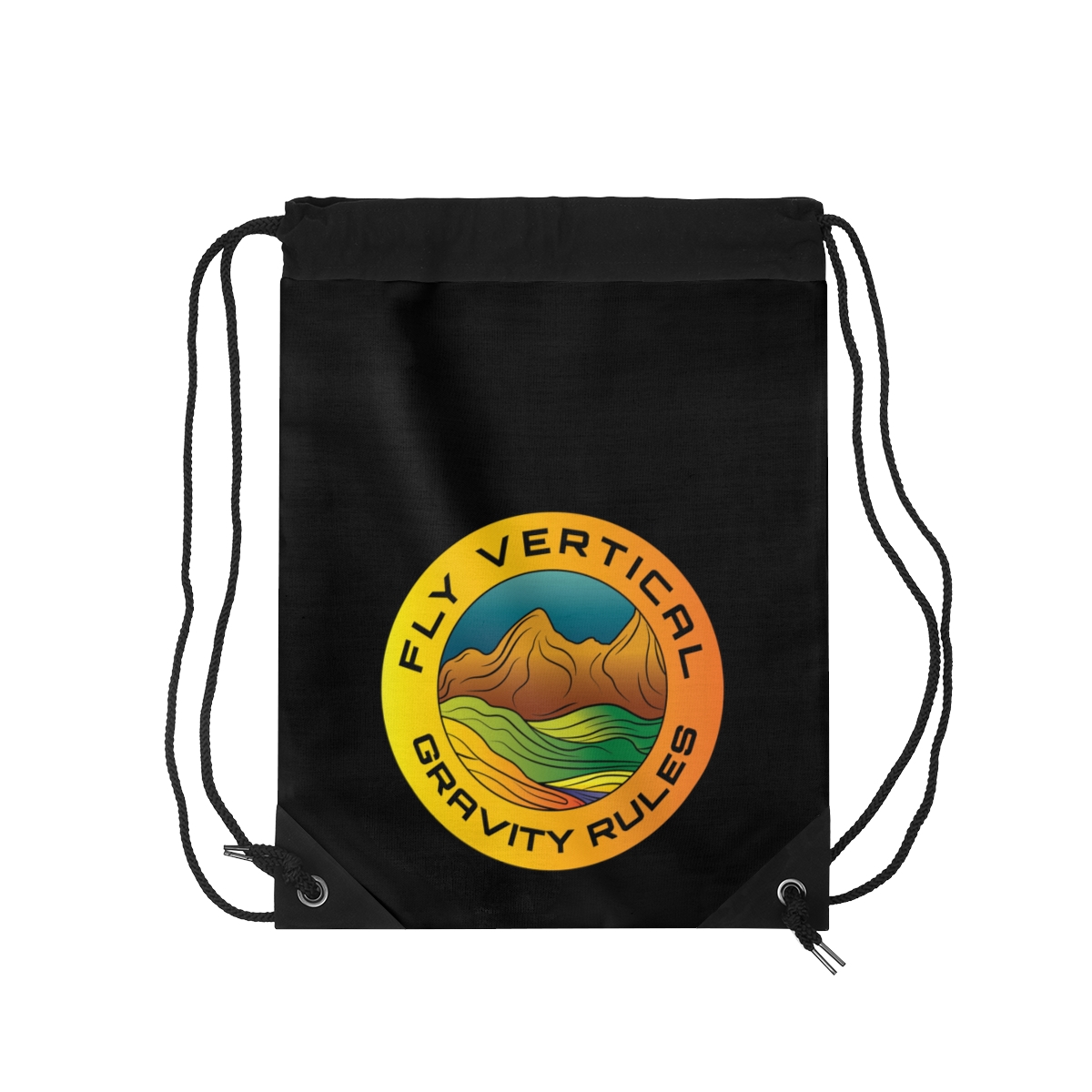 Rolling Hills Black Drawstring Bag