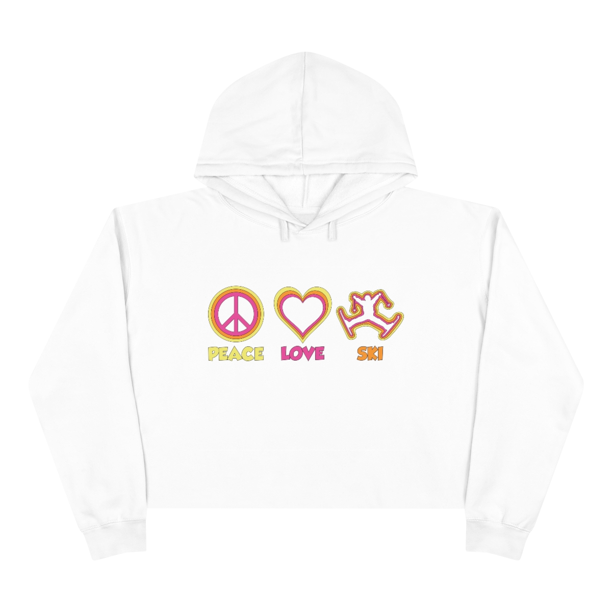 Peace Love Ski Crop Hoodie