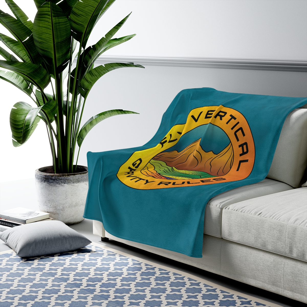 Rolling Hills Teal Blanket