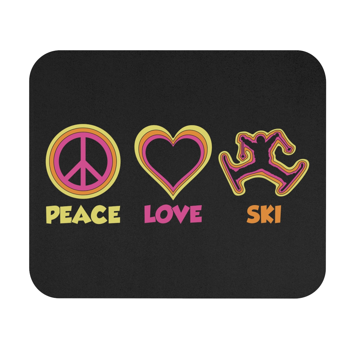 Peace Love Ski Mouse Pad