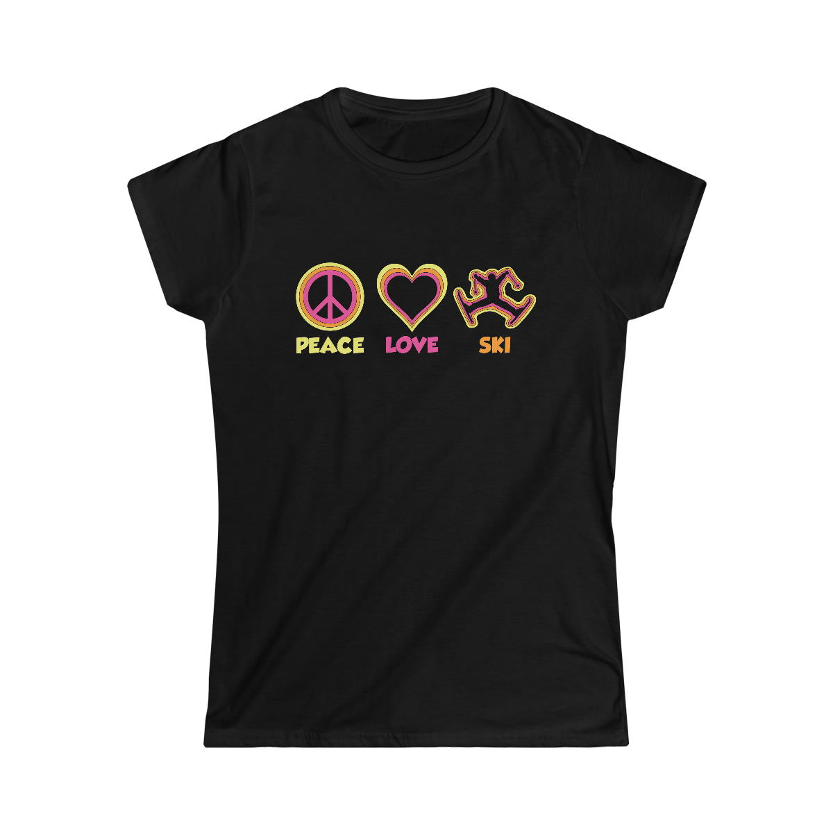 Peace Love Ski Fitted Softstyle Tee